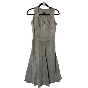 Y2K Danier‎ Suede Leather Dress Womens 4 Tan Vintage 2000s Biker Stitching